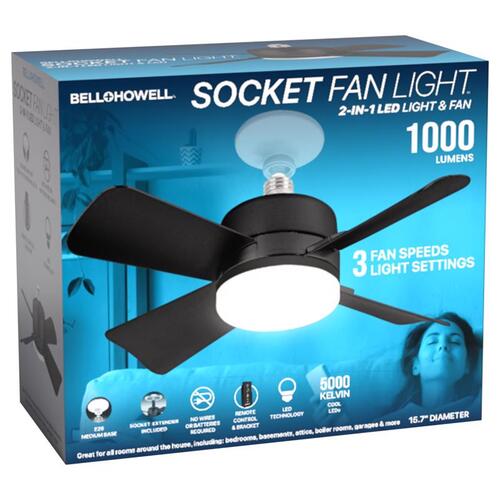 Bell + Howell 2299 Socket Fanlight 15" Black Indoor Black