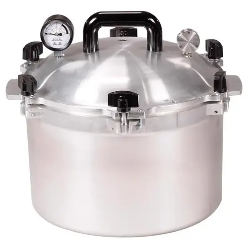 Pressure Canner Cast Aluminum 15.5 qt Silver Silver