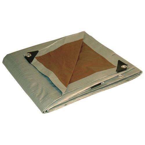 Dry Top 21010 Tarp 10 ft. W X 10 ft. L Heavy Duty Polyethylene Brown/Silver Brown/Silver