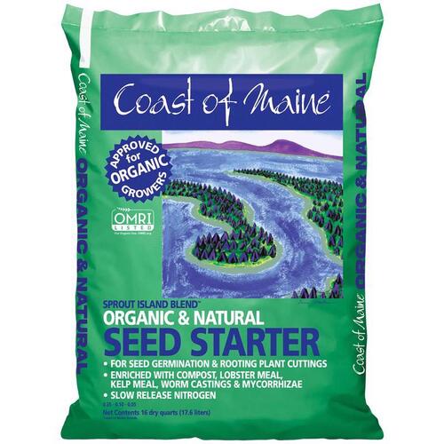 Coast of Maine 1SSI16 Seed Starting Mix Sprout Island Organic Flower and Vegetable 16 qt