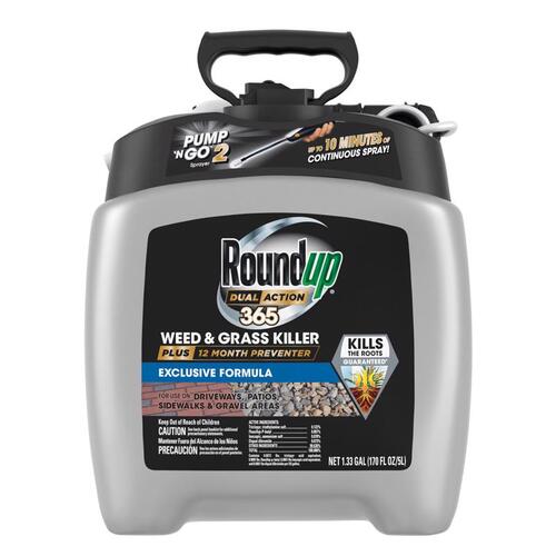 Roundup 5725204 Max Control 365 Weed and Grass Killer, Liquid, Colorless, 1.33 gal