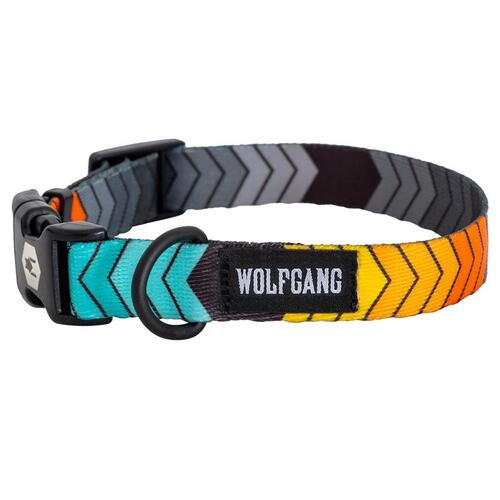 Wolfgang WC-002-108 Adjustable Collar Multicolored ChevTech Polyester Dog Medium Multicolored