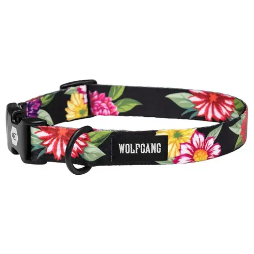 Wolfgang WC-002-00 Adjustable Collar Multicolored DarkFloral Polyester Dog Medium Multicolored