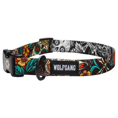 Wolfgang WC-002-19 Adjustable Collar Multicolored LosMuertos Polyester Dog Medium Multicolored