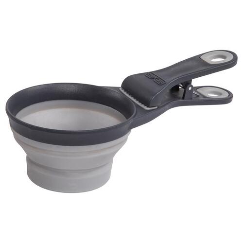 Pet Food Scoop Gray Rubber 1 cups For All Animals Gray