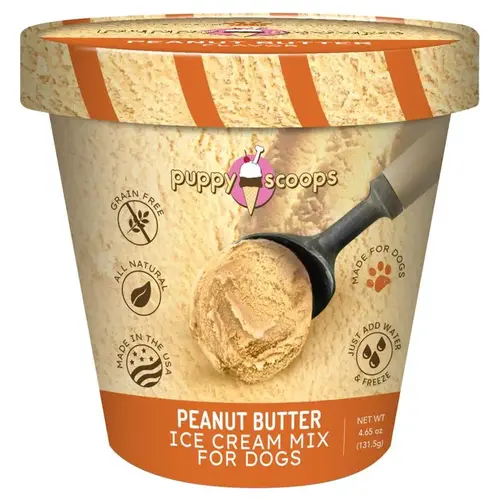 Puppy Scoops 091037866400 Treats Ice Cream Mix Peanut Butter Grain Free For Dogs 4.65 oz