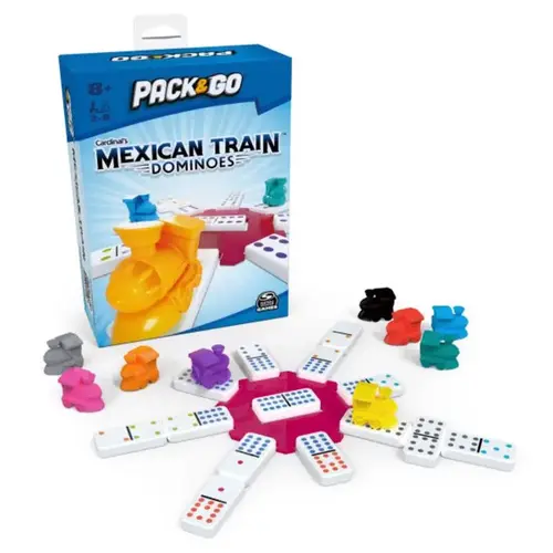 Spin Master 6065140 Dominoes Board Game Pack & Go Mexican Train Multicolored Multicolored