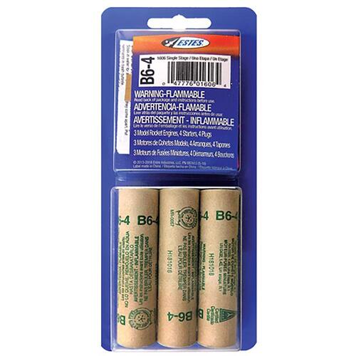 Estes 001545 Model Rocket Engines Brown 3 pc Brown