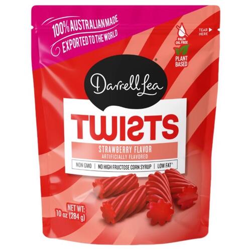 Darrell Lea 20131 Licorice Bites Twists Strawberry 10 oz