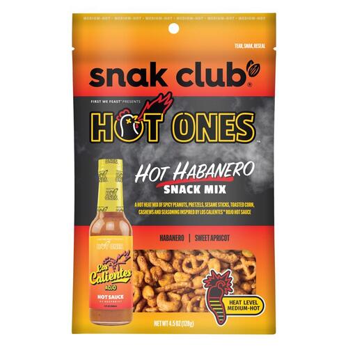 Snack Mix Hot Ones Hot Habanero/Sweet Apricot 4.5 oz Bagged