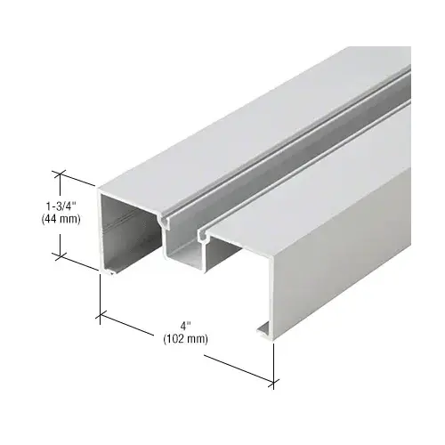 4" Open Back Vertical Mullion/Door Jamb, Clear Anodized - 21'-8"