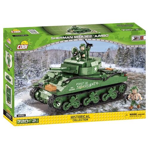 Block Set Sherman M4A3E2 Plastic Green 720 pc Green