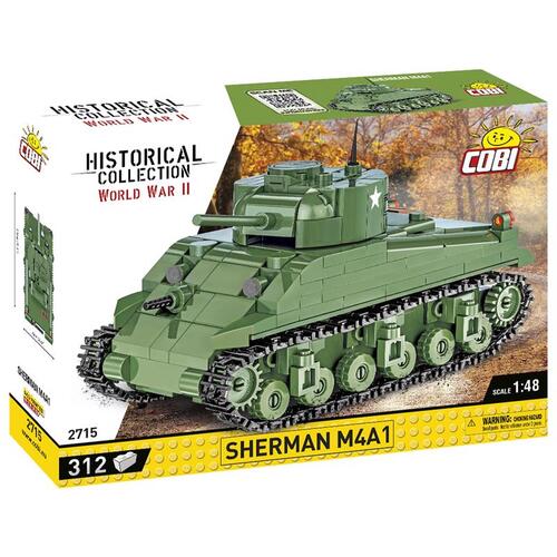 Cobi COBI-2715 Block Set Sherman M4A1 Plastic Green 312 pc Green