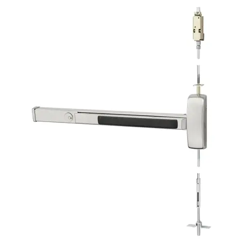 Concealed Vertical Rod Exit Device Satin Stainless Steel