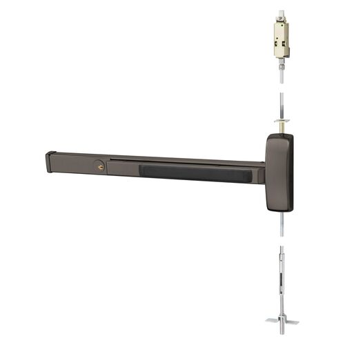 Concealed Vertical Rod Exit Device Oxidized Satin Bronze Relieved Clear Coated