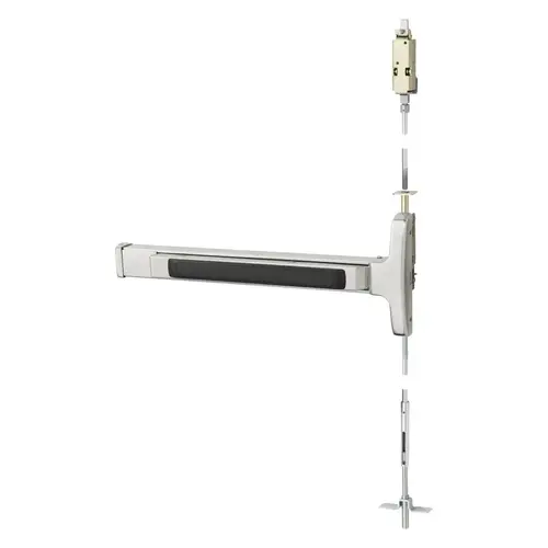 Concealed Vertical Rod Exit Device Bright Stainless Steel