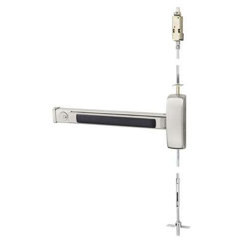 Concealed Vertical Rod Exit Device Bright Stainless Steel