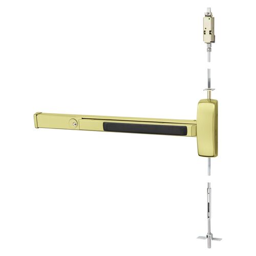 Concealed Vertical Rod Exit Device Bright Brass