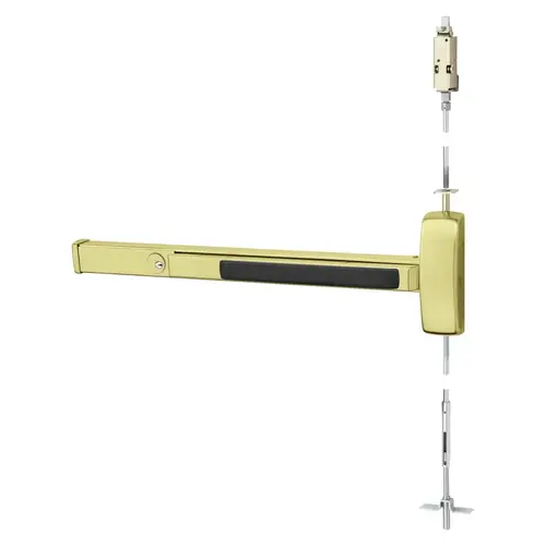 Concealed Vertical Rod Exit Device Bright Brass