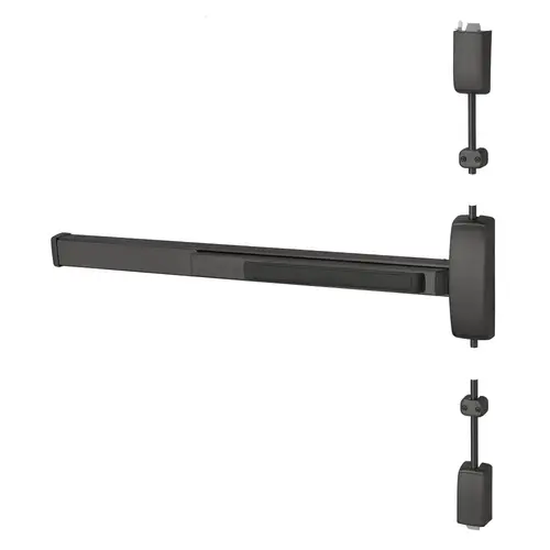 Surface Vertical Rod Exit Device Black Suede Powder Coat