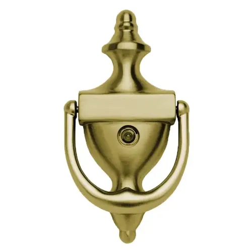 Door Knocker Satin Brass with Brown Finish