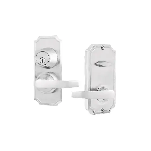 Unigard Premiere Interconnected Entry with Access Lever with 2-3/8" Latch and Round Corner Strikes Satin Chrome Finish