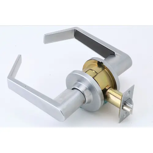 Quantum Lever with Small Format with Interchangeable Core from the T Collection Satin Chrome