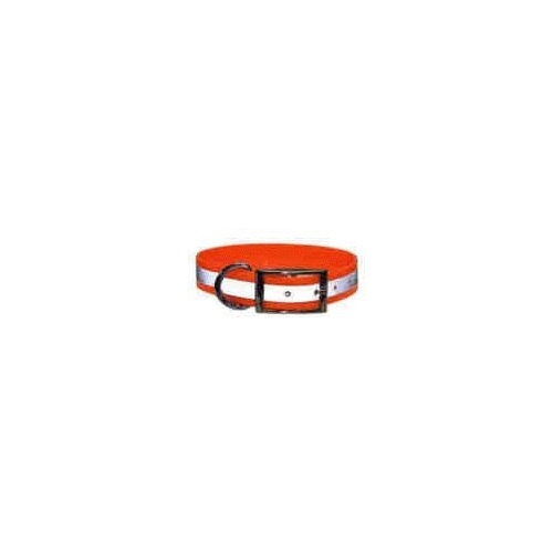 Omnipet 100D-RFOR19 SunGlo Poly Reflector Stripe Collar - Orange 1" x 19"