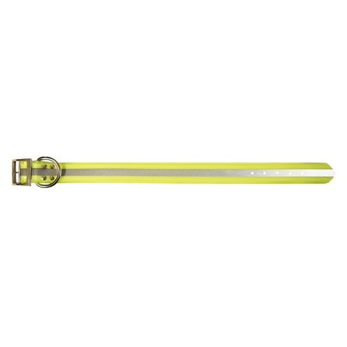 Omnipet 104D-RFYL23 SunGlo Dog Collar Reflective Stripe 1.5" x 23" Polyurethane Coated Nylon - Yellow