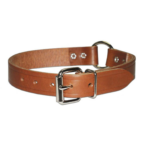 Ring-In-Center Leather Hunt Collar 3/4" x 18"