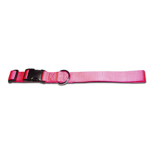 1" Kwik Klip Adjustable Nylon Dog Collar L Neon Pink