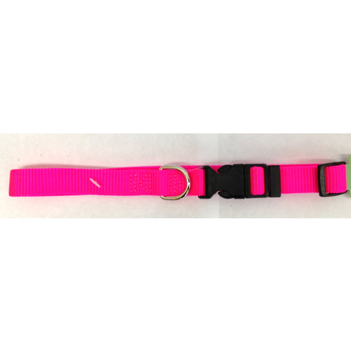 Omnipet 102QKN-NEON 3/4" Kwik Klip Adjustable Nylon Dog Collar M Pink