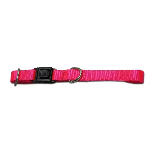 3/8" Kwik Klip Adjustable Nylon Dog Collar XS Neon Pink