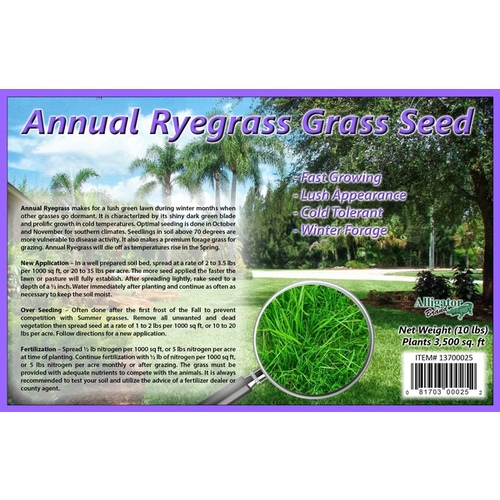 Gulf Annual Ryegrass Seed 10LB Retail Packaged - pack of 4