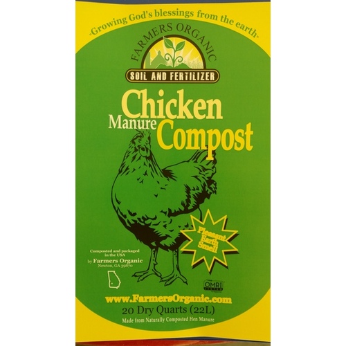 Farmers Organic Plant Food 13801587 Farmers Organic Chicken Manure Compost - 20 qt