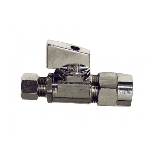 Qtr Turn Straight Valve 1/2 CPVC x 3/8 Comp - Chrome