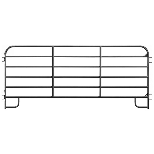 Alligator Brand 6 Bar Black Round Corner 12 ft. Corral Panel