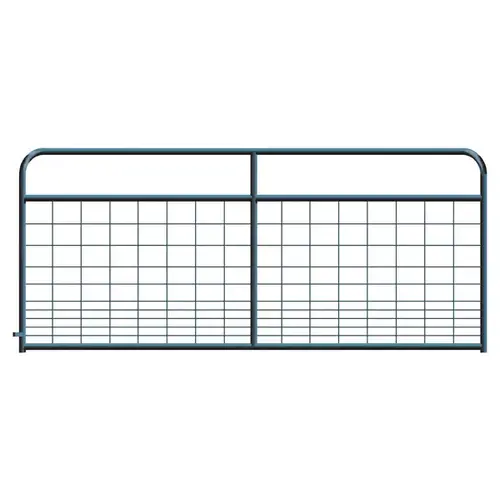 Hog Wire Mesh Black Powder Coated Round Corner 12 ft. Gate