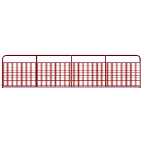 2" x 4" Wire Mesh Red Powder Coated Square Corner 16 ft. Gate