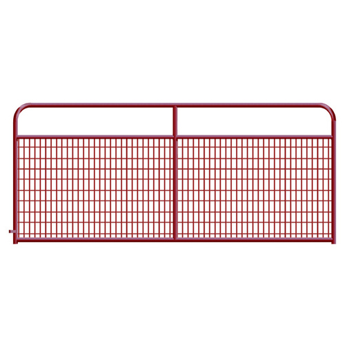 2" x 4" Wire Mesh Red Powder Coated Square Corner 12 ft. Gate