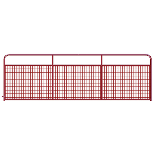 2" x 4" Wire Mesh Red Powder Coated Square Corner 14 ft. Gate