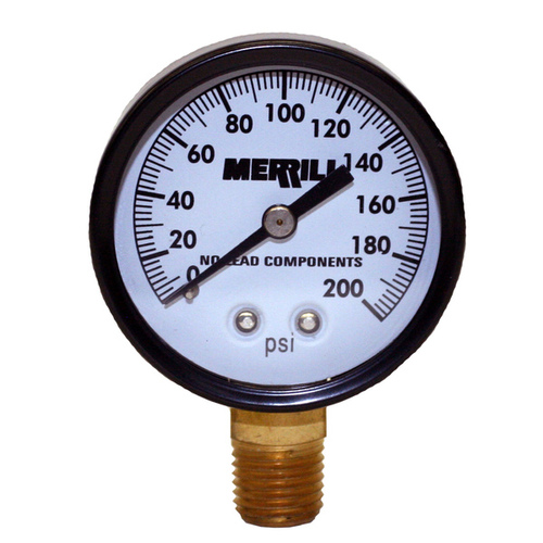 MERRILL MFG PGLNL200 Merrill Oil Filled Pressure Gauge PGLN 200