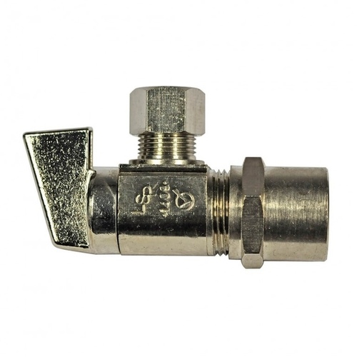 Qtr Turn Angle Valve 1/2 CPVC x 3/8 Comp. - Chrome