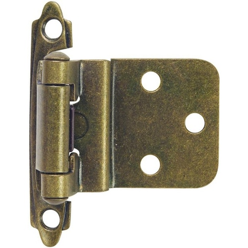 Cabinet Hinge Insest 3/8" Antique Brass Pair