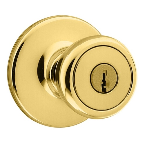 Kwikset 400TCP Door Knob Tylo Keyed Entry - Polished Brass