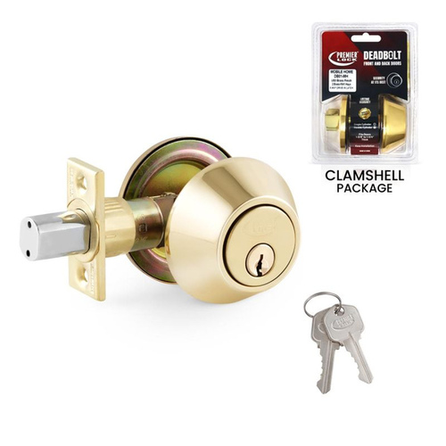 Grip Tight Tools DB01-MH Grip Tight Tools Single Cylinder Mobile Home Deadbolt - Brass Finish