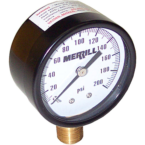 MERRILL MFG PGNL200 Pressure Gauge 1-200