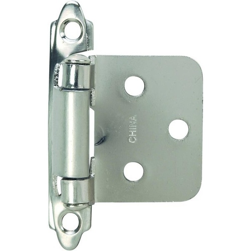 Hardware House 48-9112 Flush Overlay Cabinet Hinges Satin Nickel Pair