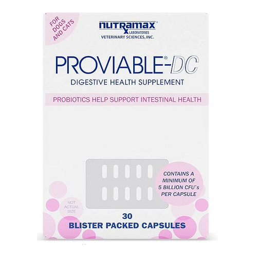 Nutramax Laboratories 086-75011 Proviable Digestive Health for Dogs & Cats - 30 count with Pre/Probiotics