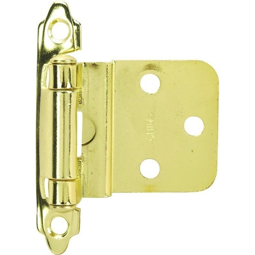 Cabinet Hinge Inset 3/8" Polished Brass Pair